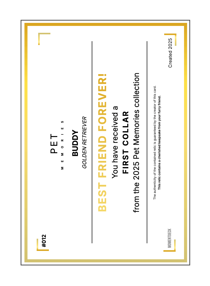 DIY Custom Relic Card | "Commemorate" (Right-Side) — 2-Card Bundle